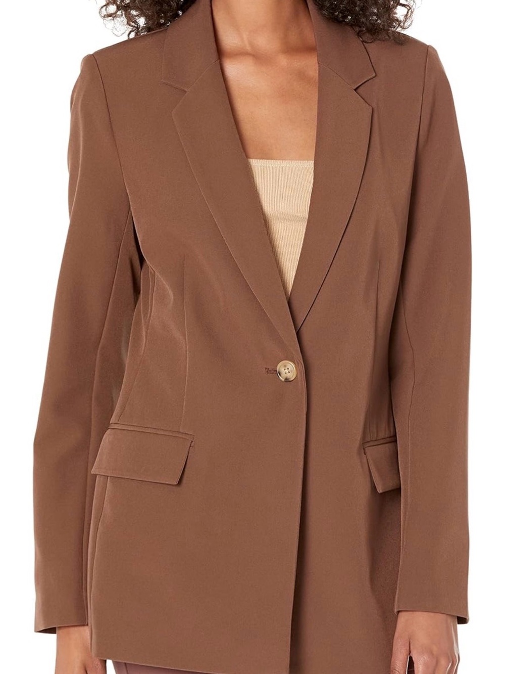 The Drop Women's Blake Long Blazer in coffee bean